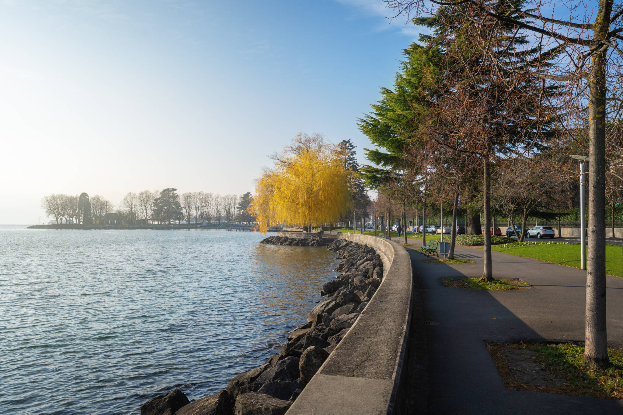 Ouchy Promenade And Lake Geneva Lausanne, Switzerland